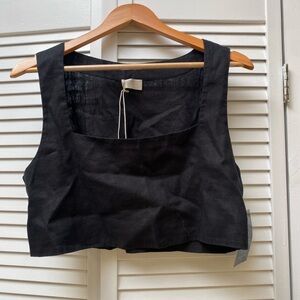 Posse Alice linen crop top black s